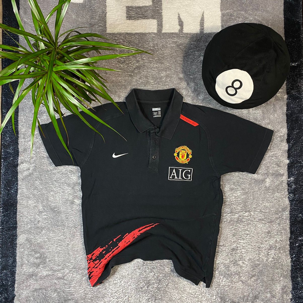 Pre-owned Nike X Vintage Blokecore Nike Manchaster United Vintage 00s Jersey Polo In Black