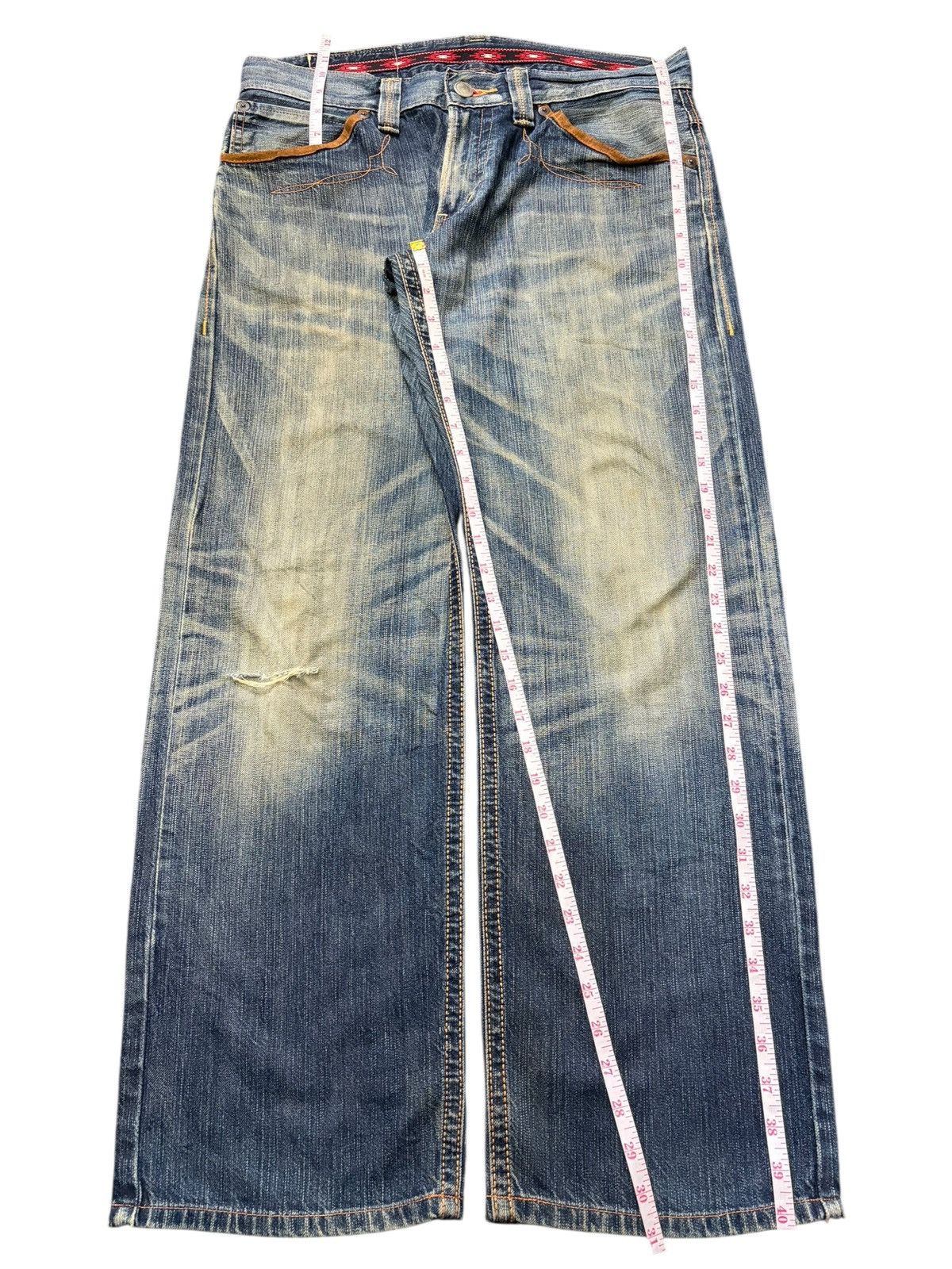Edwin Exclusive Vintage Edwin XV Mud Wash Distress Baggy Jeans Size US 35 - 7 Thumbnail