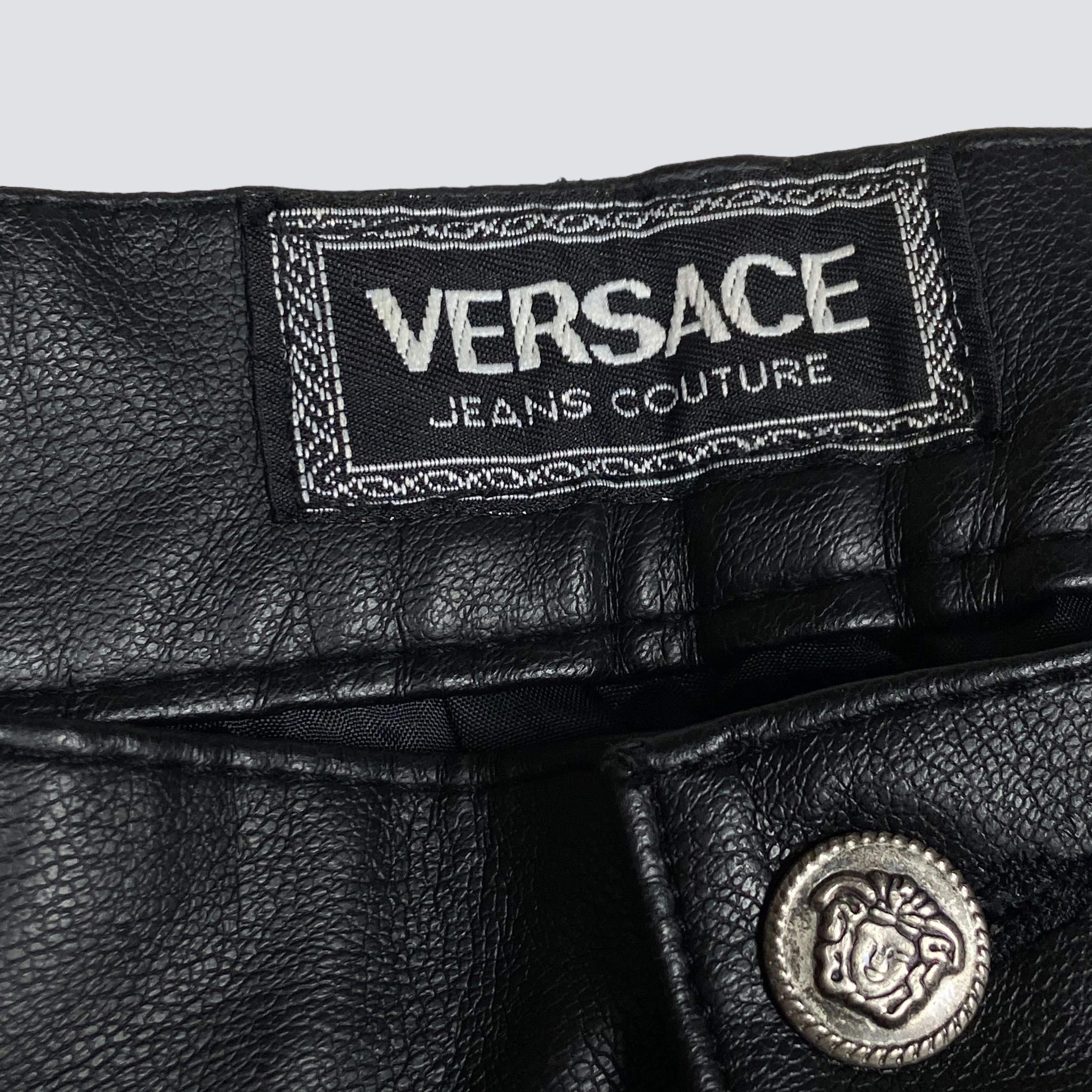 Versace VERSACE LEATHER ARCHIVE 1990s VINTAGE RARE PANTS - № 3079 Size US 30 / EU 46 - 12 Thumbnail