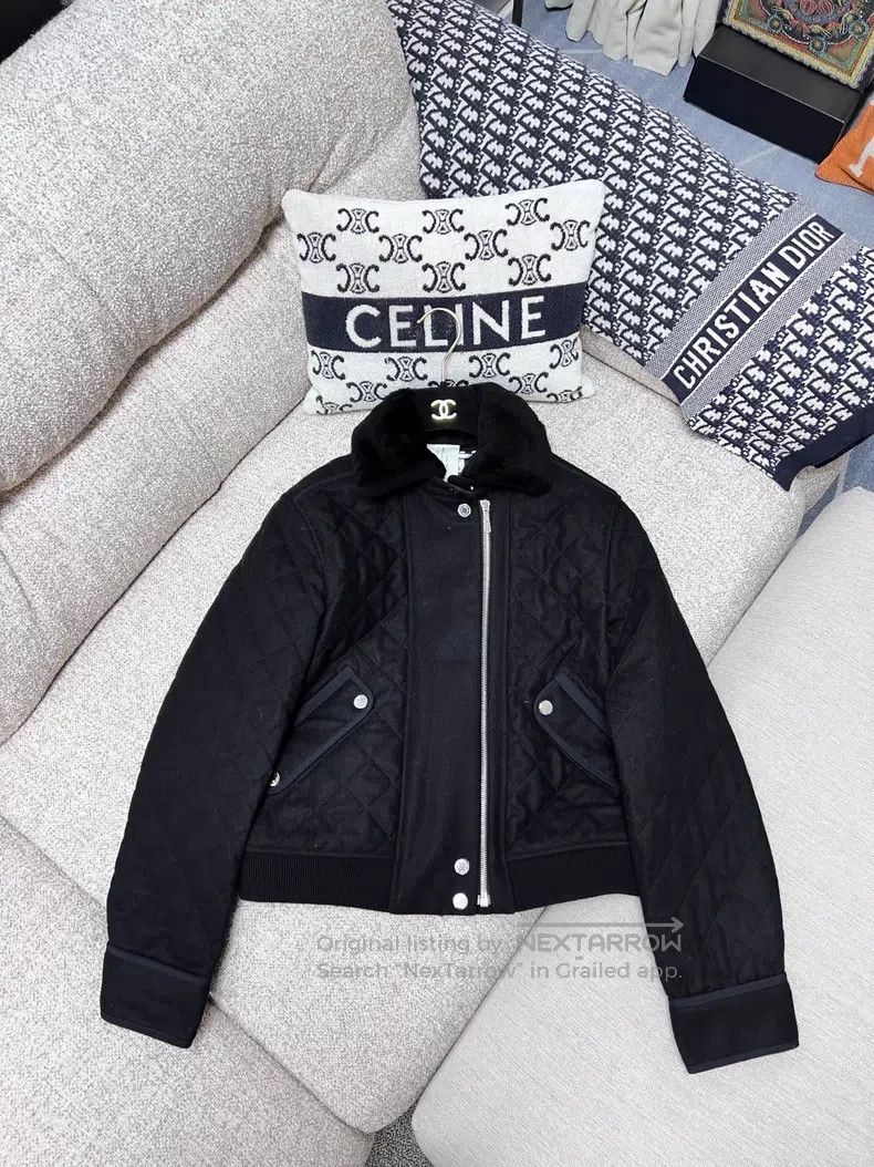 Hermes Hermes Black Diamond Quilted Wool Pilot Jacket Cotton Coat Size XS / US 0-2 / IT 36-38 - 1 Thumbnail
