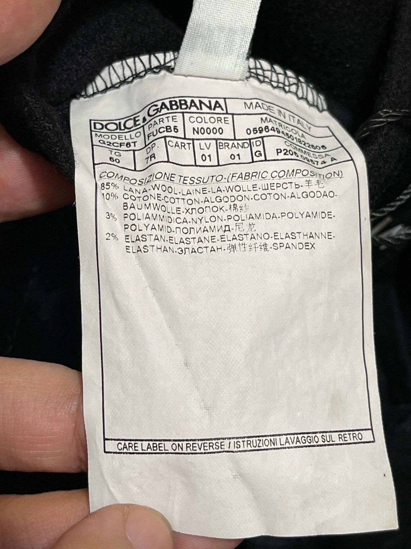 Dolce & Gabbana Dolce & Gabbana Black Slim Fit Wool Blazer 50 Size 50R - 8 Thumbnail