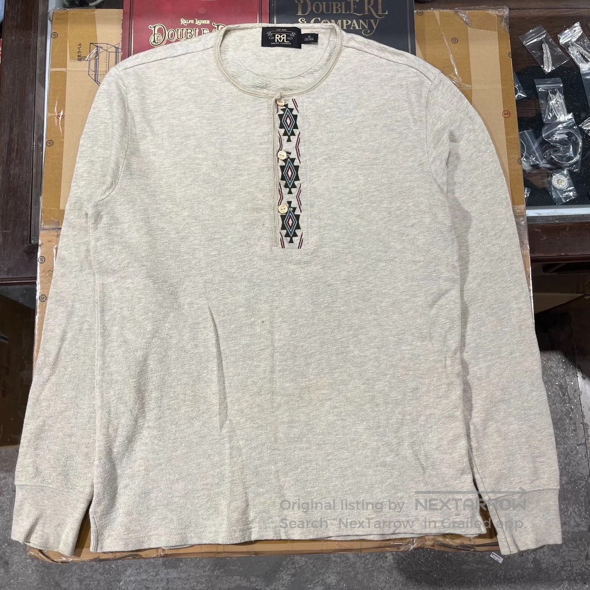RRL Ralph Lauren RRL Vintage Indian Embroidery Henley Shirt. Size US M / EU 48-50 / 2 - 1 Thumbnail