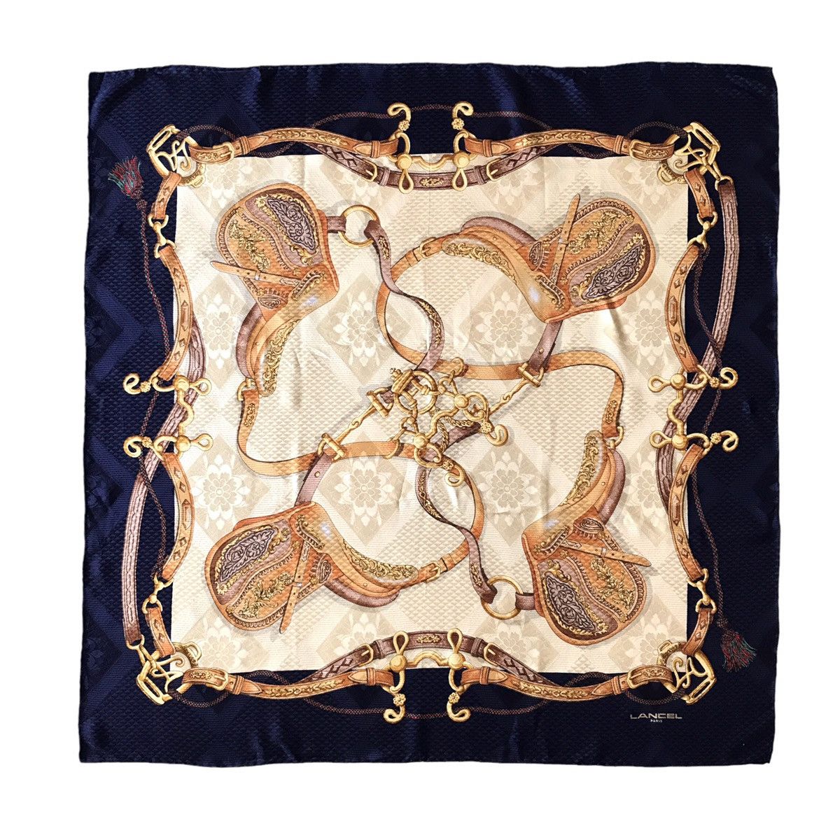 Designer × Lancel Lancel Paris Authentic Vintage Saddle Silk Scarf Size ONE SIZE - 1 Thumbnail