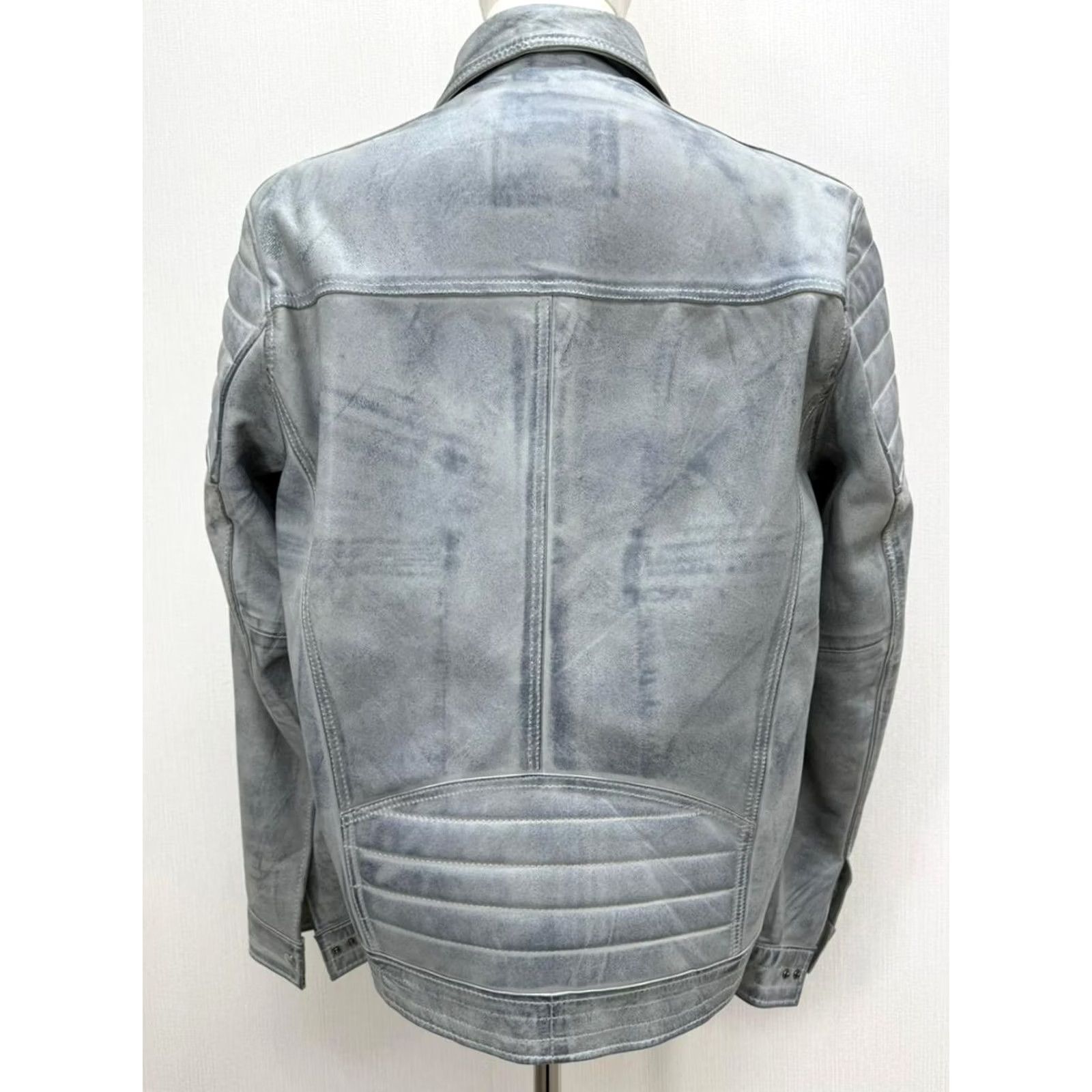 Vintage Men's Italian Sheepskin Genuine Leather Jacket Blue Coat L Size US L / EU 52-54 / 3 - 3 Thumbnail