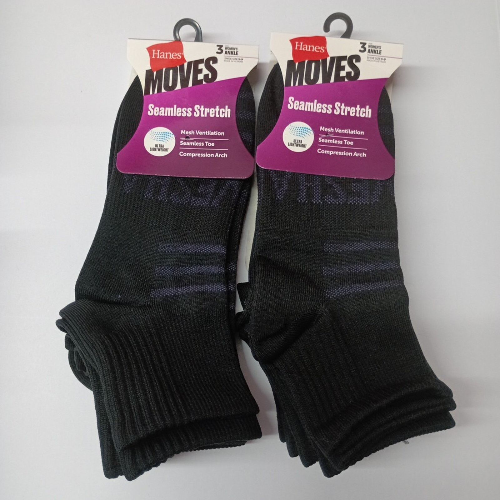 Hanes Hanes Ankle Socks 6 Pairs Women's Size 5-9 Black Seamless Size ONE SIZE - 1 Thumbnail