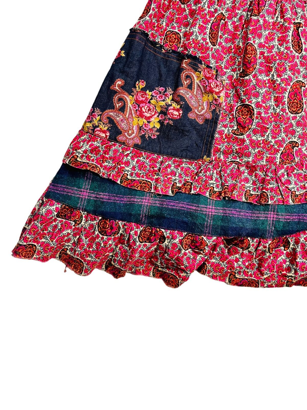 Angel Blue 2000s Bettys Blue - Fantasy Floral Ruffle Skirt Size 28" / US 6 / IT 42 - 4 Thumbnail