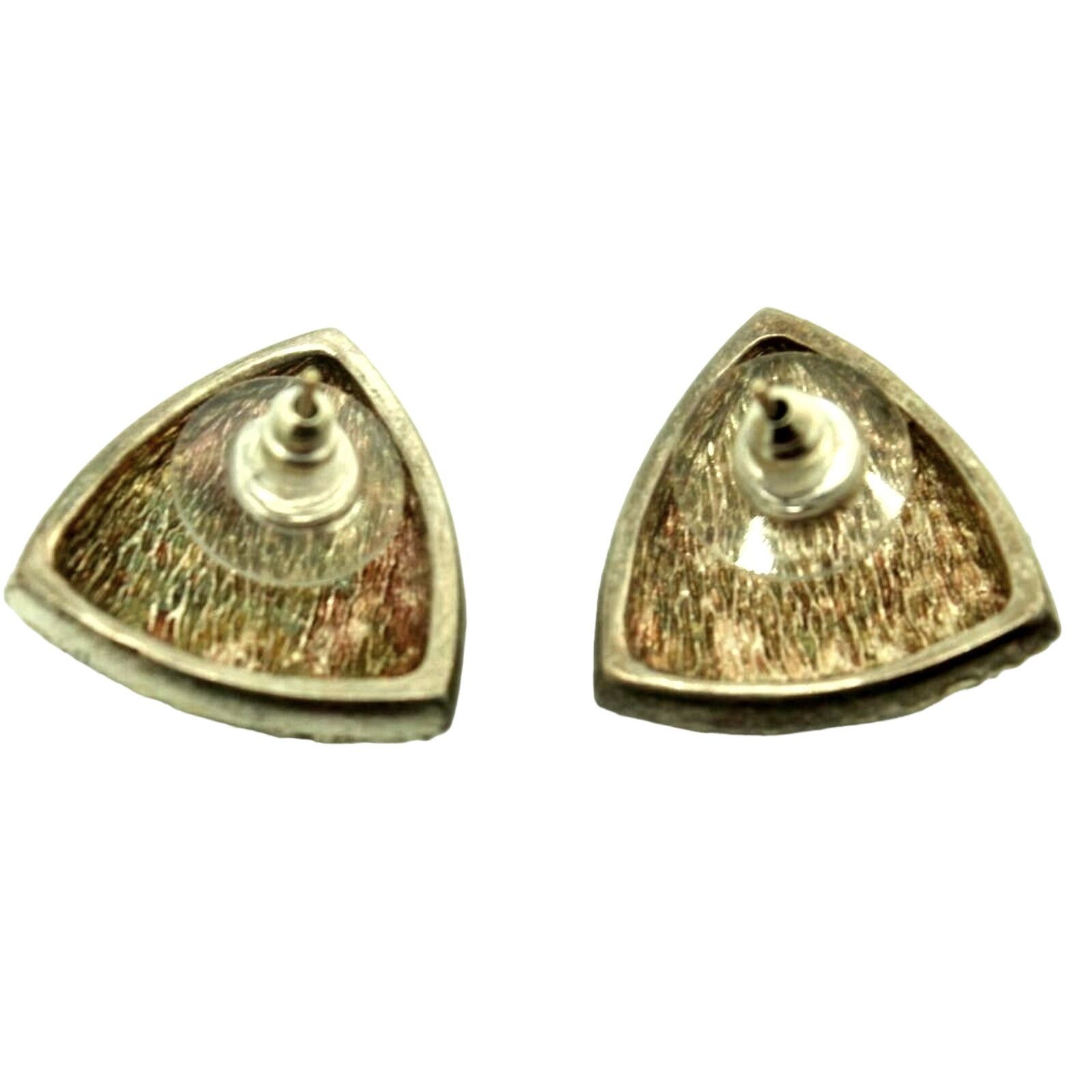 Other Vintage Triangle Rhinestone Studded Black Cabochon Earrings Size ONE SIZE - 2 Thumbnail