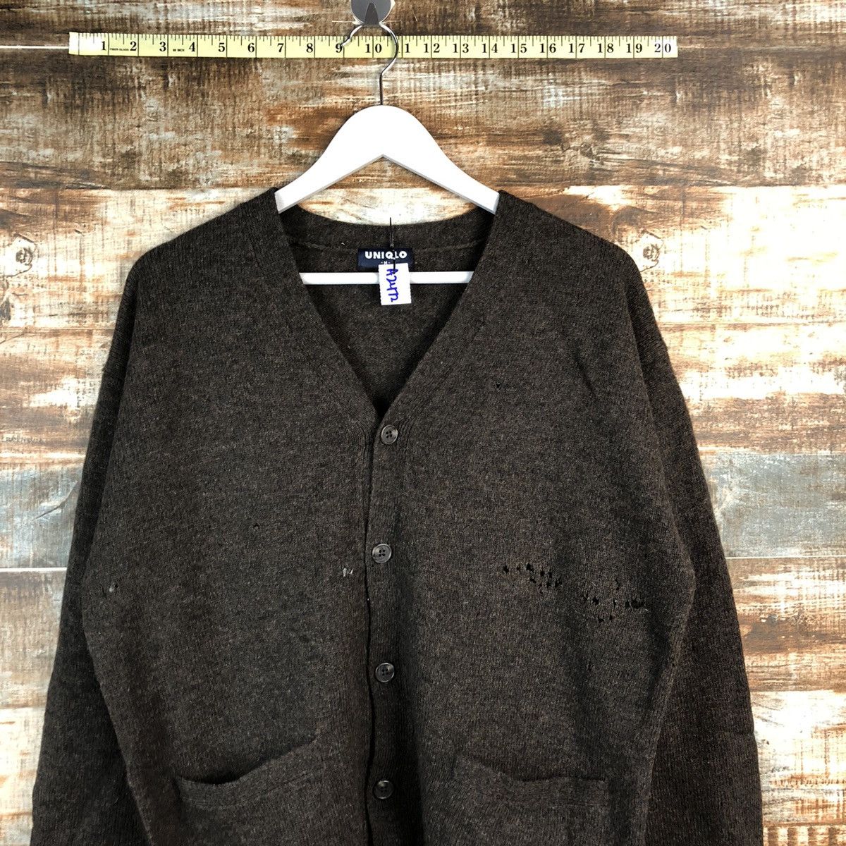 Uniqlo Uniqlo Dark Brown ripped Cardigan Knitwear #A2472 Size US M / EU 48-50 / 2 - 2 Thumbnail