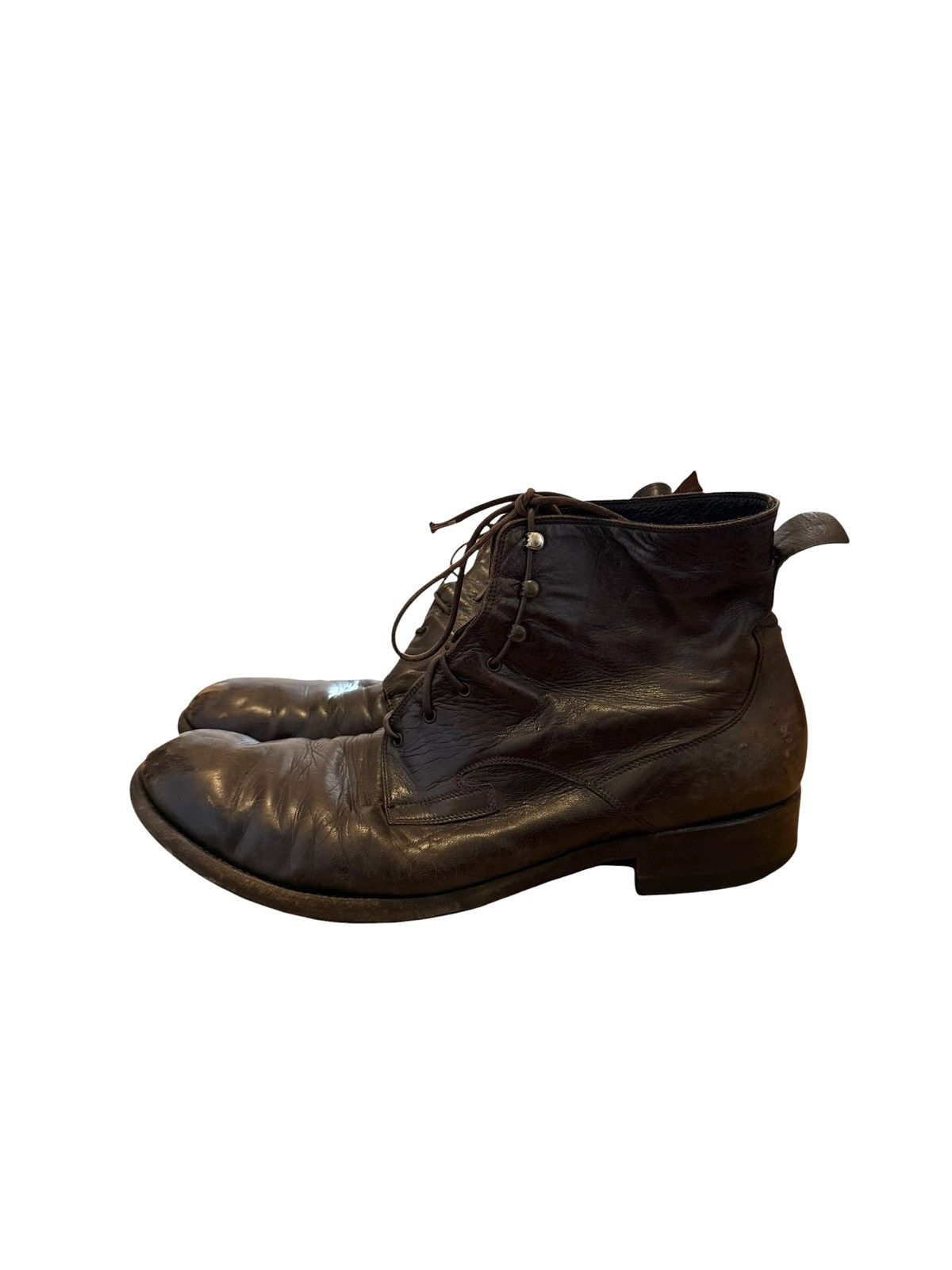 Vintage made in Italy leather artisanal boots size 44