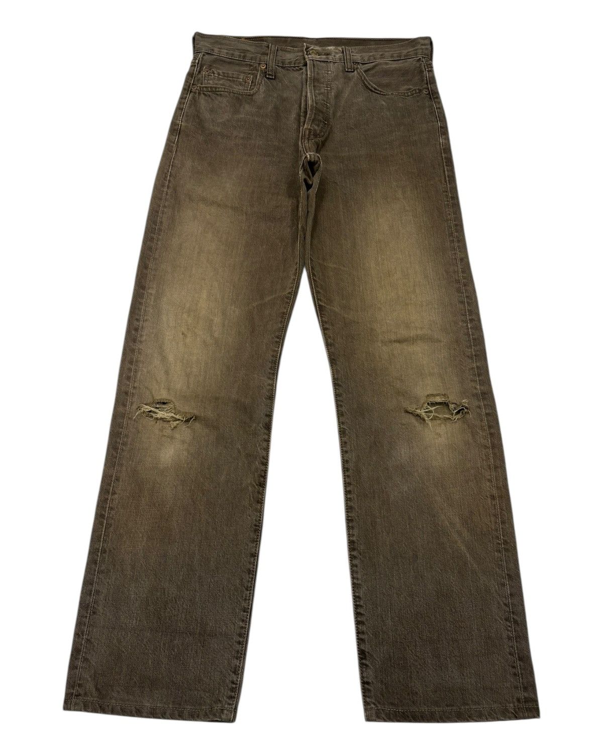 Kapital THRASHED Rusty Brown Levis 501 Distress Denim Rick Owens Size US 30 / EU 46 - 1 Thumbnail