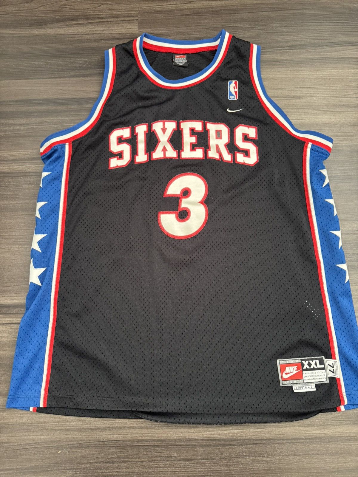 Nike Vintage 76ers Sixers Allen Iverson #3 NBA Stitched Jersey Size US XXL / EU 58 / 5 - 1 Thumbnail