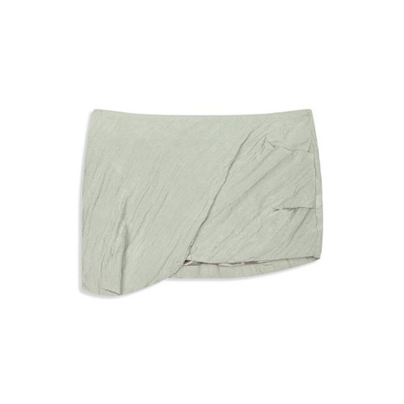 SSENSE OPEN YY Crinkled Gather Mini Skirt - Size S Size 26" / US 2 / IT 38 - 1 Thumbnail