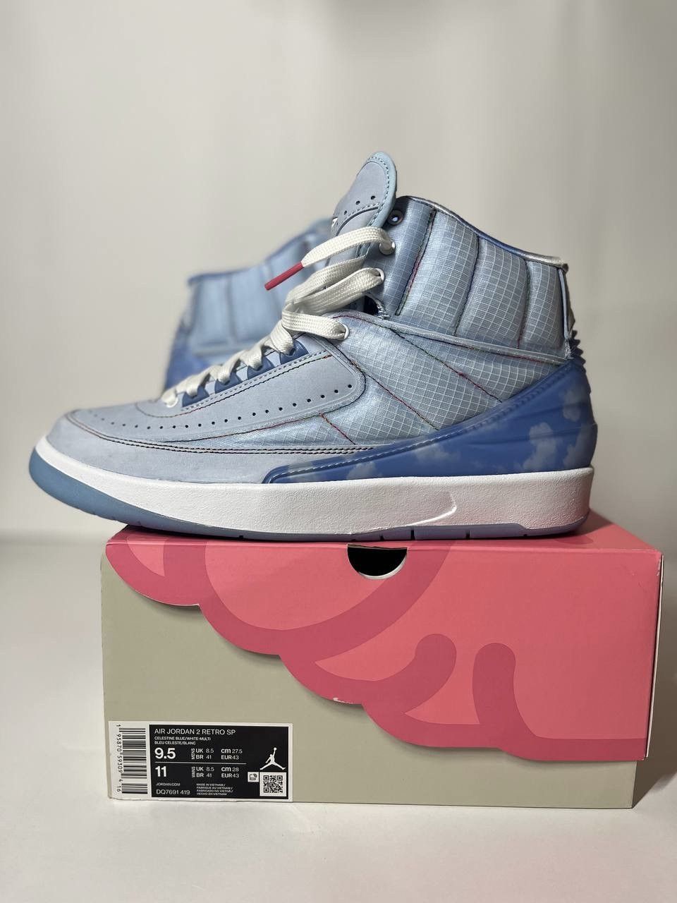 image of Air Jordan 2 Retro X J Balvin Shoes in Blue, Men's (Size 9.5)