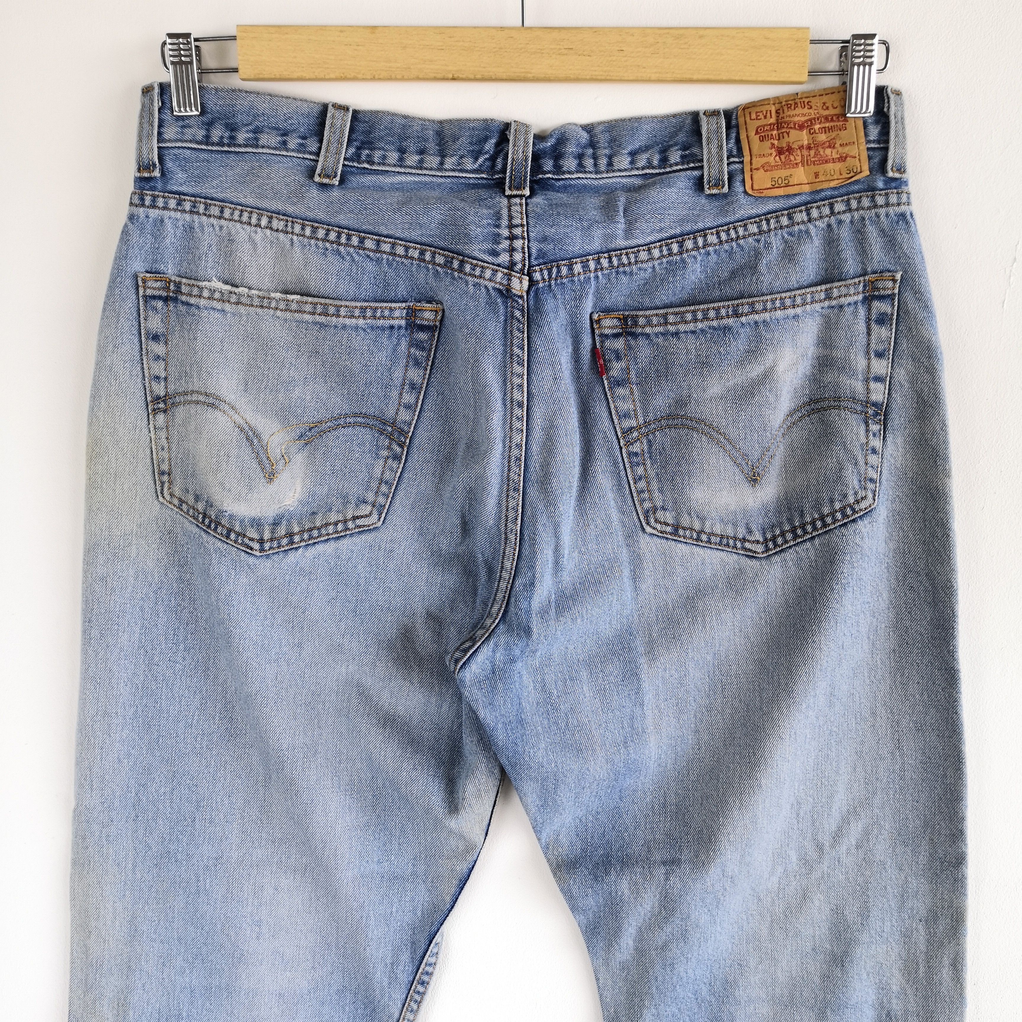 Levi's Vintage Y2K Levis 505 Light Wash Denim Levi's Faded Jeans Size US 38 / EU 54 - 4 Thumbnail
