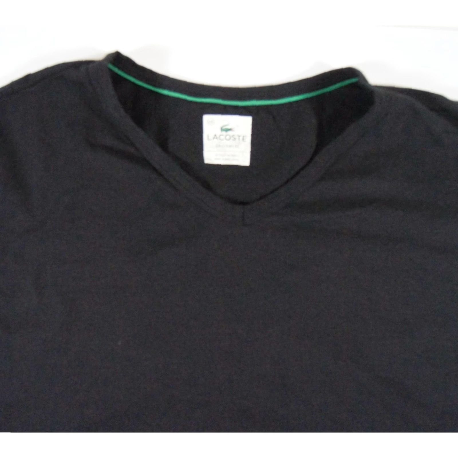 Lacoste VINTAGE Lacoste Men's T-Shirt Short Sleeve V-Neck 2XL Black Logo Cotton Spandex All Seasons Size US XXL / EU 58 / 5 - 2 Thumbnail