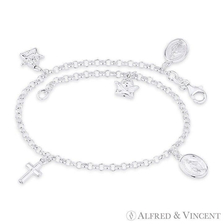 Other Holy Mother Mary Miraculous Medal Cross Charm Anklet Size ONE SIZE - 1 Preview