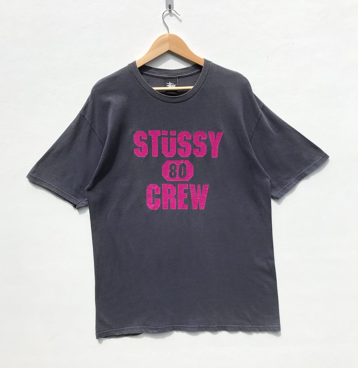 Stussy Vintage Stussy 80 Crew Tee Stussy Streetwear SunFaded Size US L / EU 52-54 / 3 - 1 Thumbnail