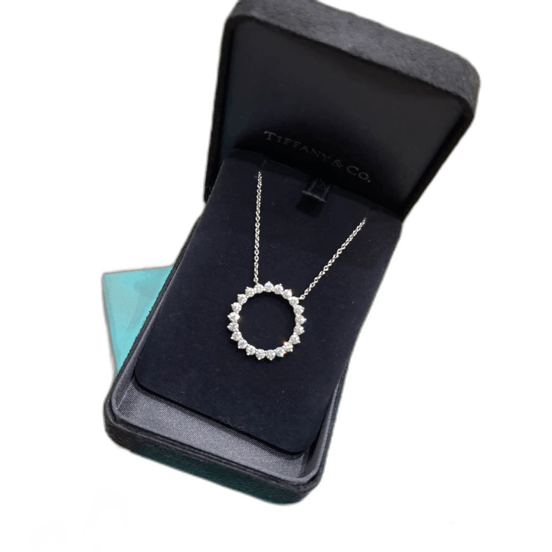 Tiffany & Co. Tiffany Hollow Circle Diamond Necklace Size ONE SIZE - 1 Thumbnail