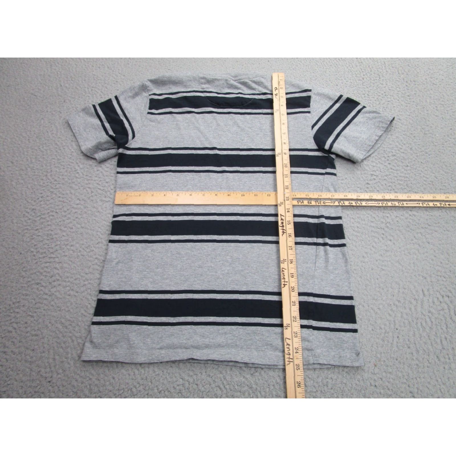 Saturdays NYC Saturdays NYC Shirt Slim Fit Mens Medium Gray Striped Pocket Tee 80s USA Size US M / EU 48-50 / 2 - 7 Thumbnail