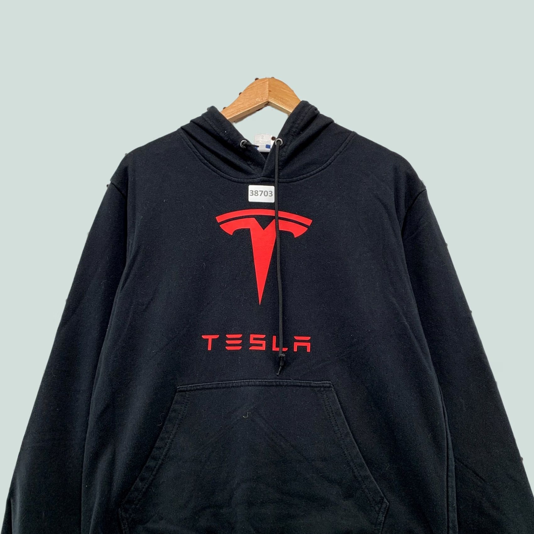 Vintage Tesla Hoodie Mens Small Black Pullover Sweatshirt Graphic Print 20x24 Size US S / EU 44-46 / 1 - 1 Thumbnail