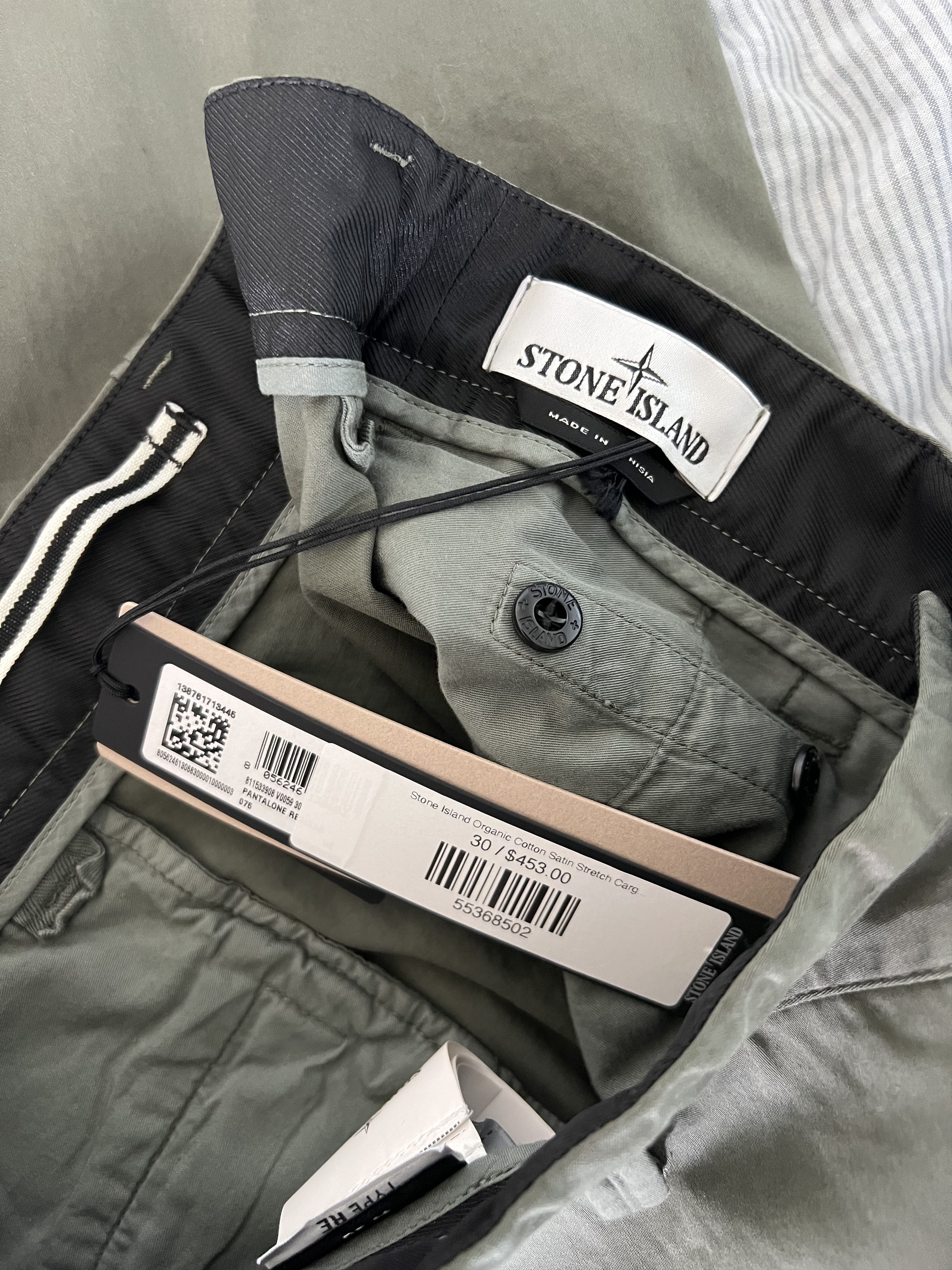 Stone Island Stone Island Organic Cotton Satin Stretch Cargo Pants Olive Size US 30 / EU 46 - 8 Thumbnail