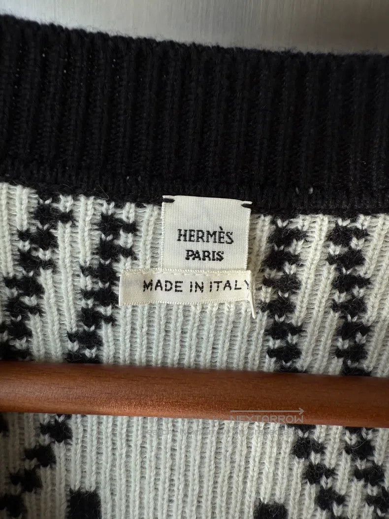Hermes Hermes Gorgeous Bridle Black Long-Sleeve Women's Cardigan, Size XXS / US 00 / IT 34 - 4 Thumbnail