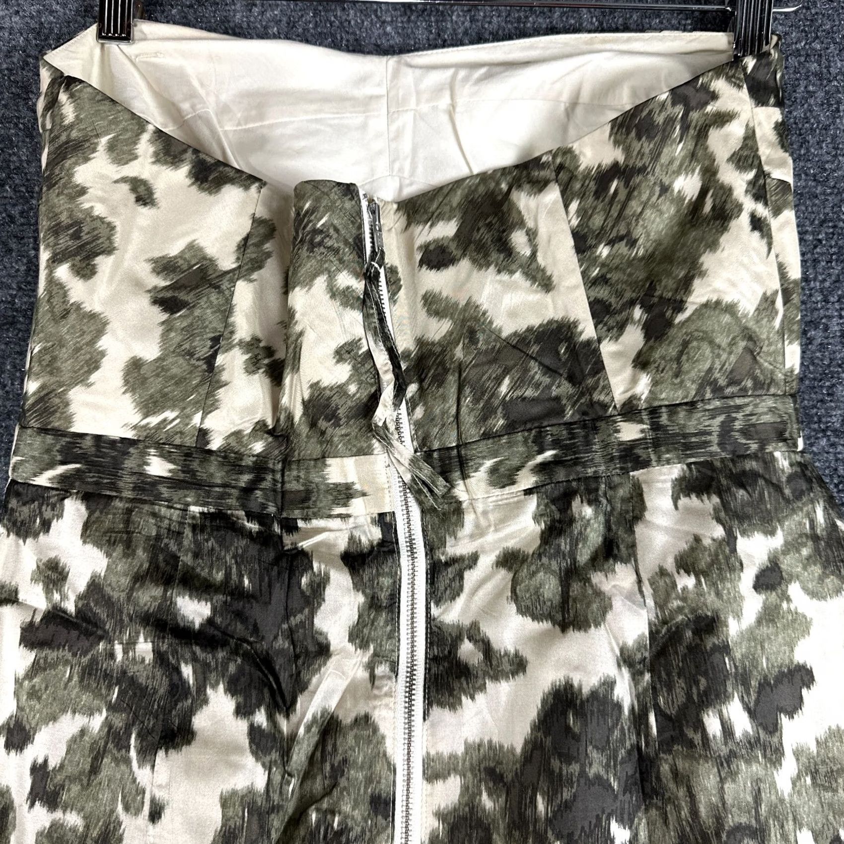 J.Crew J Crew Dress Womens Size 4 Silk Strapless Bustier Boned Zip Lined Ikat Print Green Size S / US 4 / IT 40 - 6 Thumbnail