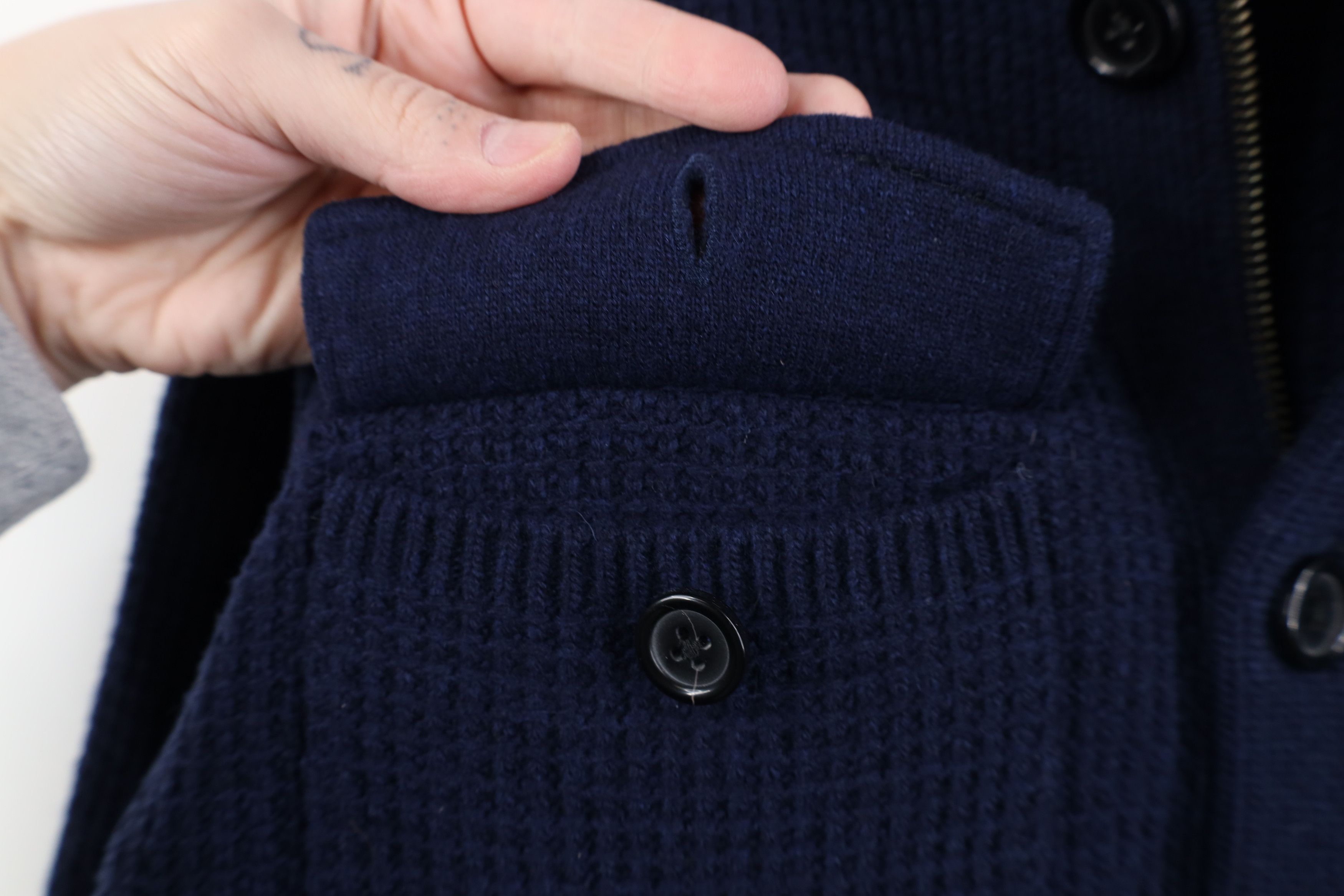 Banana Republic Banana Republic Italian Merino Wool Thermal Knit Jacket Blue Size US M / EU 48-50 / 2 - 7 Thumbnail