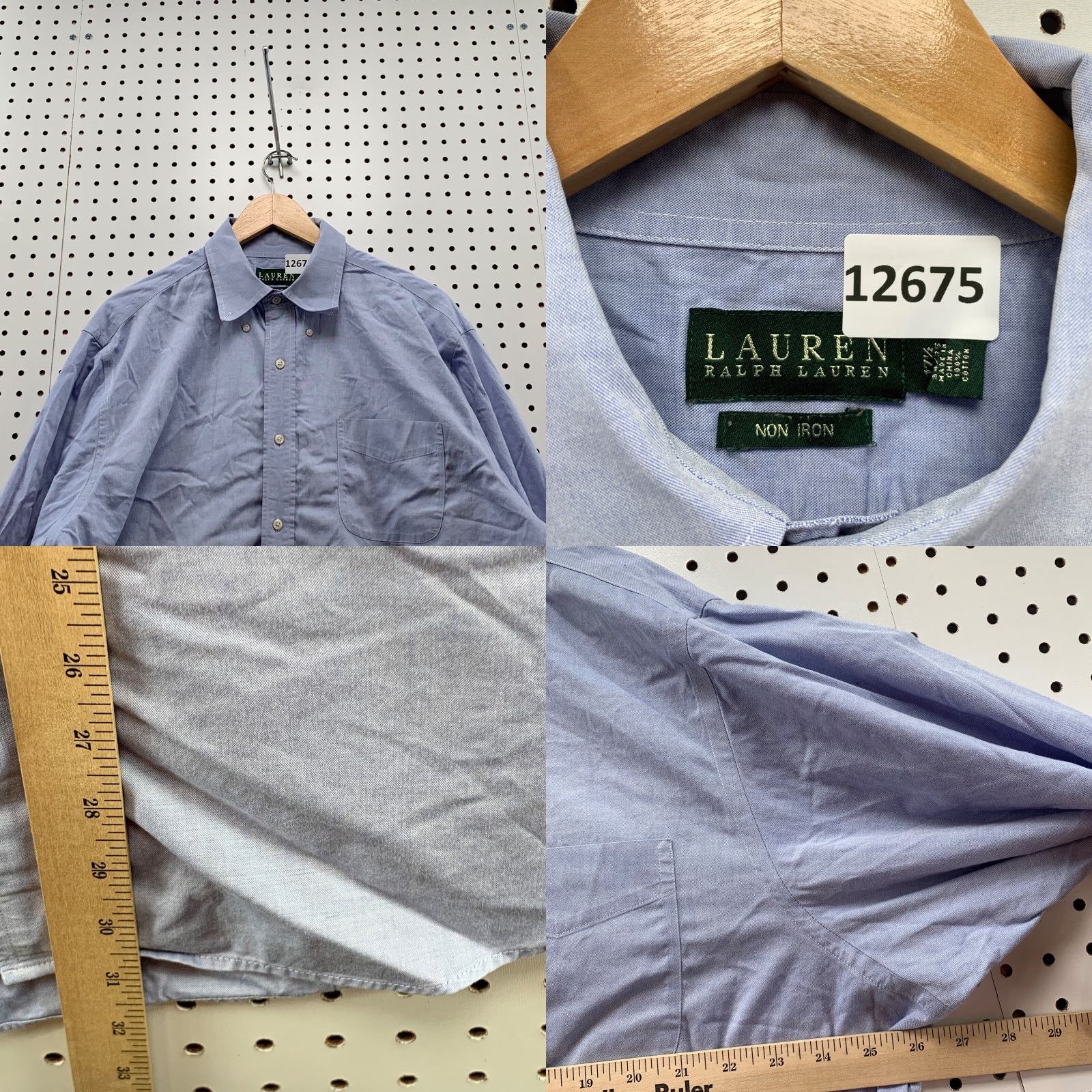 Ralph Lauren Lauren Ralph Lauren Men's Non-Iron Button Down Long Sleeve Shirt 17.5/34-35 Blue Classic Fit Preppy Size US XXL / EU 58 / 5 - 8 Thumbnail