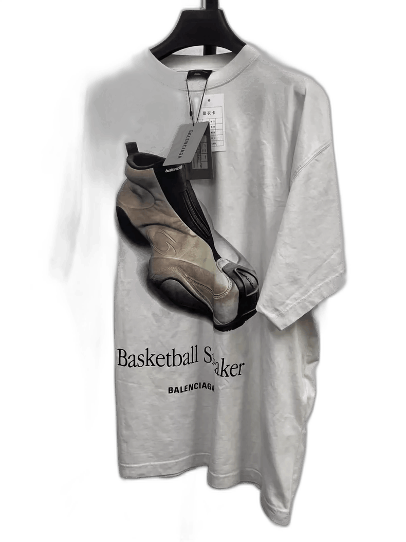 Balenciaga Balenciaga Basketball Sneaker Print T-Shirt-yf Size US S / EU 44-46 / 1 - 1 Thumbnail