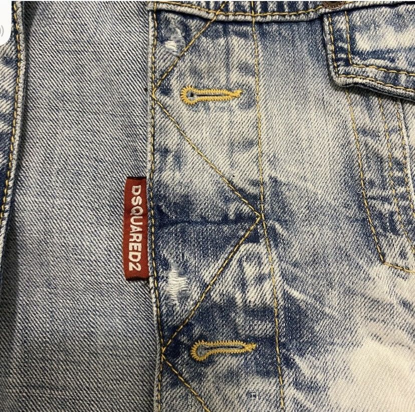 Dsquared2 Dsquared2 Dan Distressed White Paint Wash Jean Jacket Size US M / EU 48-50 / 2 - 4 Thumbnail