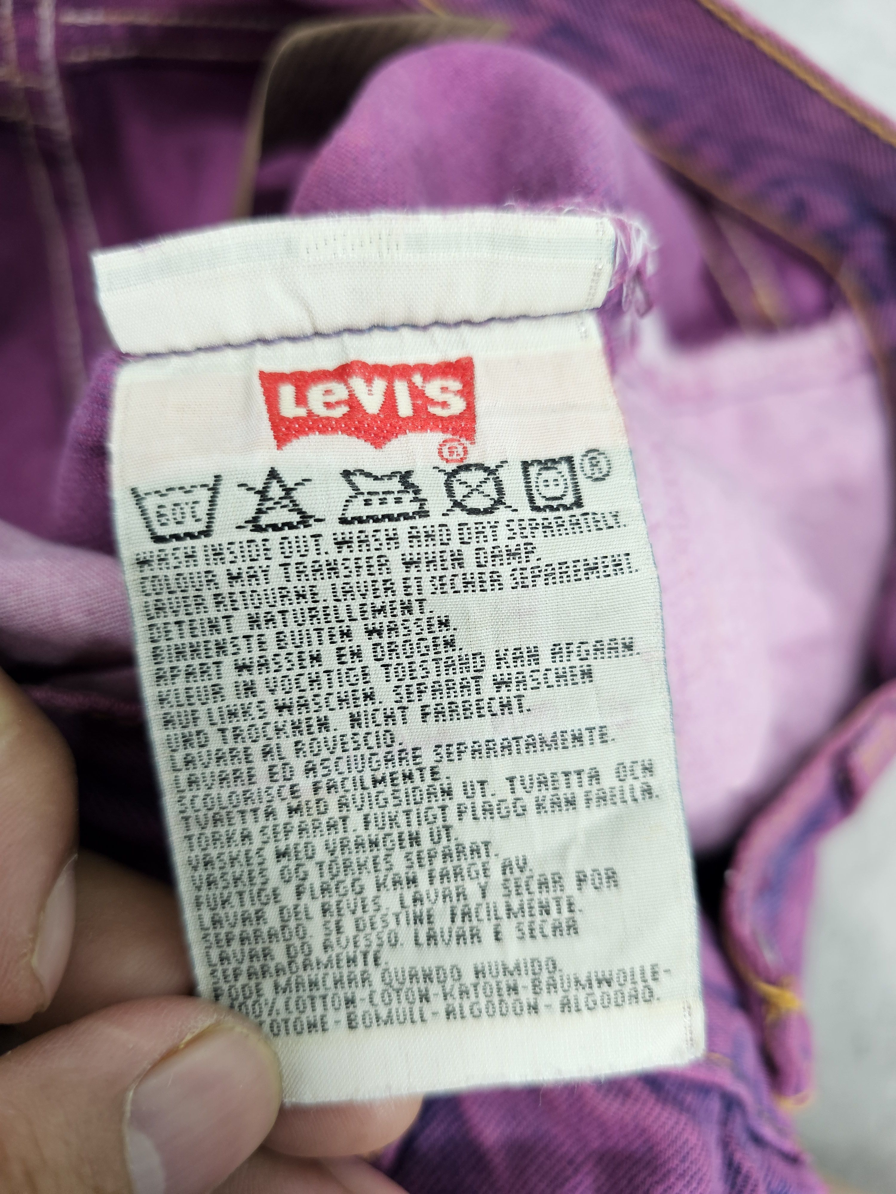 Levi's Vintage Clothing Vtg 90'S LEVIS 501 Purple Faded Stain Jean Made In USA L0511 Size US 28 / EU 44 - 12 Thumbnail