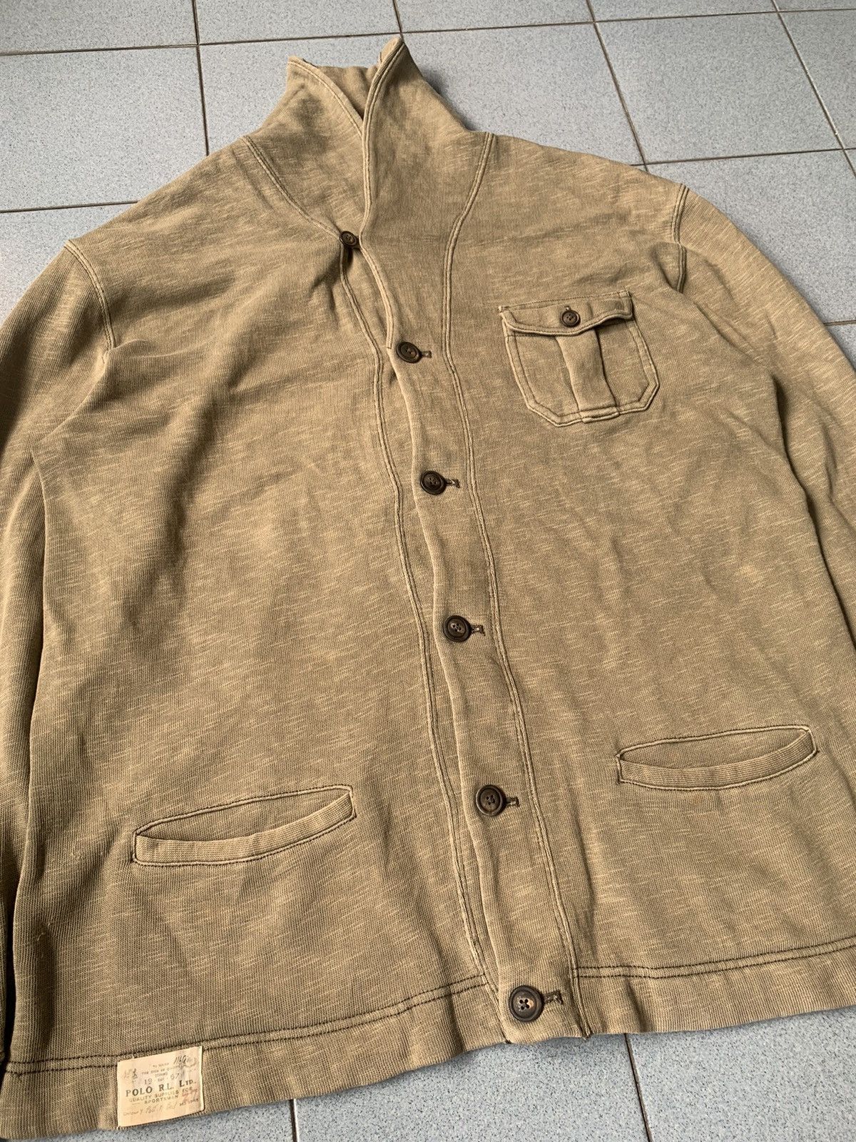 Polo Ralph Lauren × Vintage Polo Ralph Lauren Cardigan Sweater Military Sportsman Size US L / EU 52-54 / 3 - 3 Thumbnail