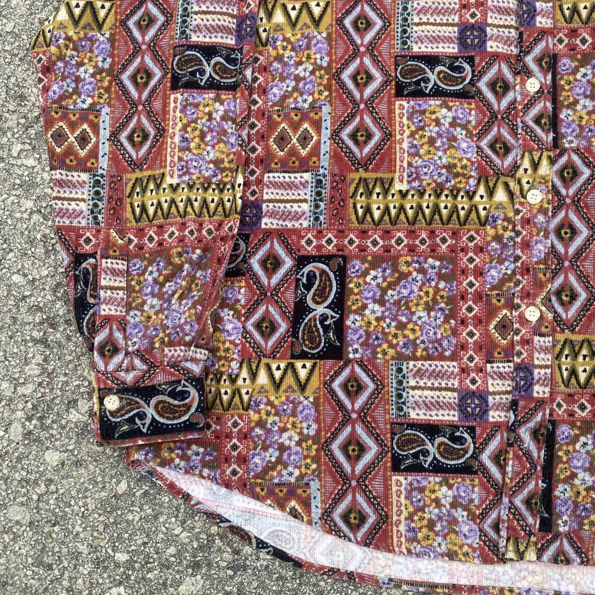 Japanese Brand BLACK DANCE Printed Corduroy Rasta Hippies Size US XL / EU 56 / 4 - 4 Thumbnail