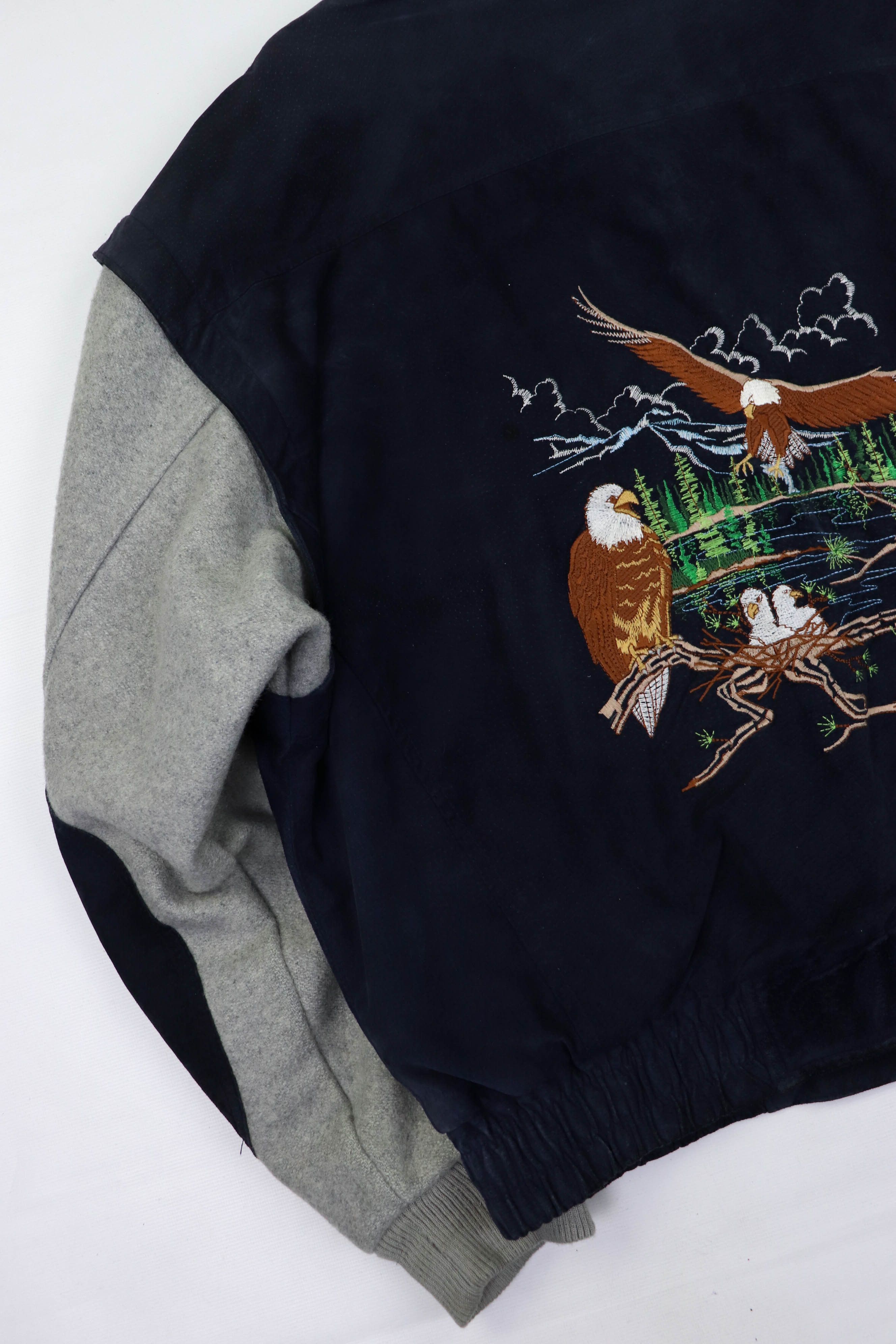 Vintage 90s Vintage Peerless Garments SuedeWool Embro Varsity Jacket Size US XL / EU 56 / 4 - 10 Thumbnail