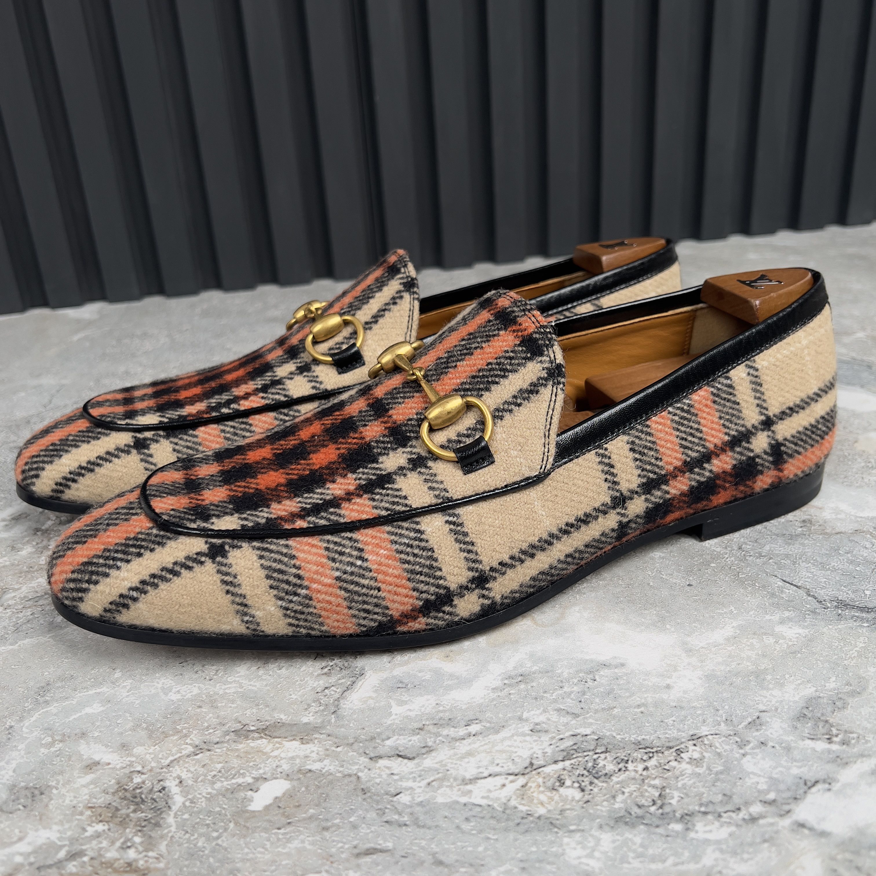 Gucci NEW Gucci Jordaan Horsebit Check Tweed Loafers Size US 8 / EU 41 - 4 Thumbnail