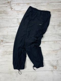 nike track pants vintage swoosh black nylon size 2XL XXL 