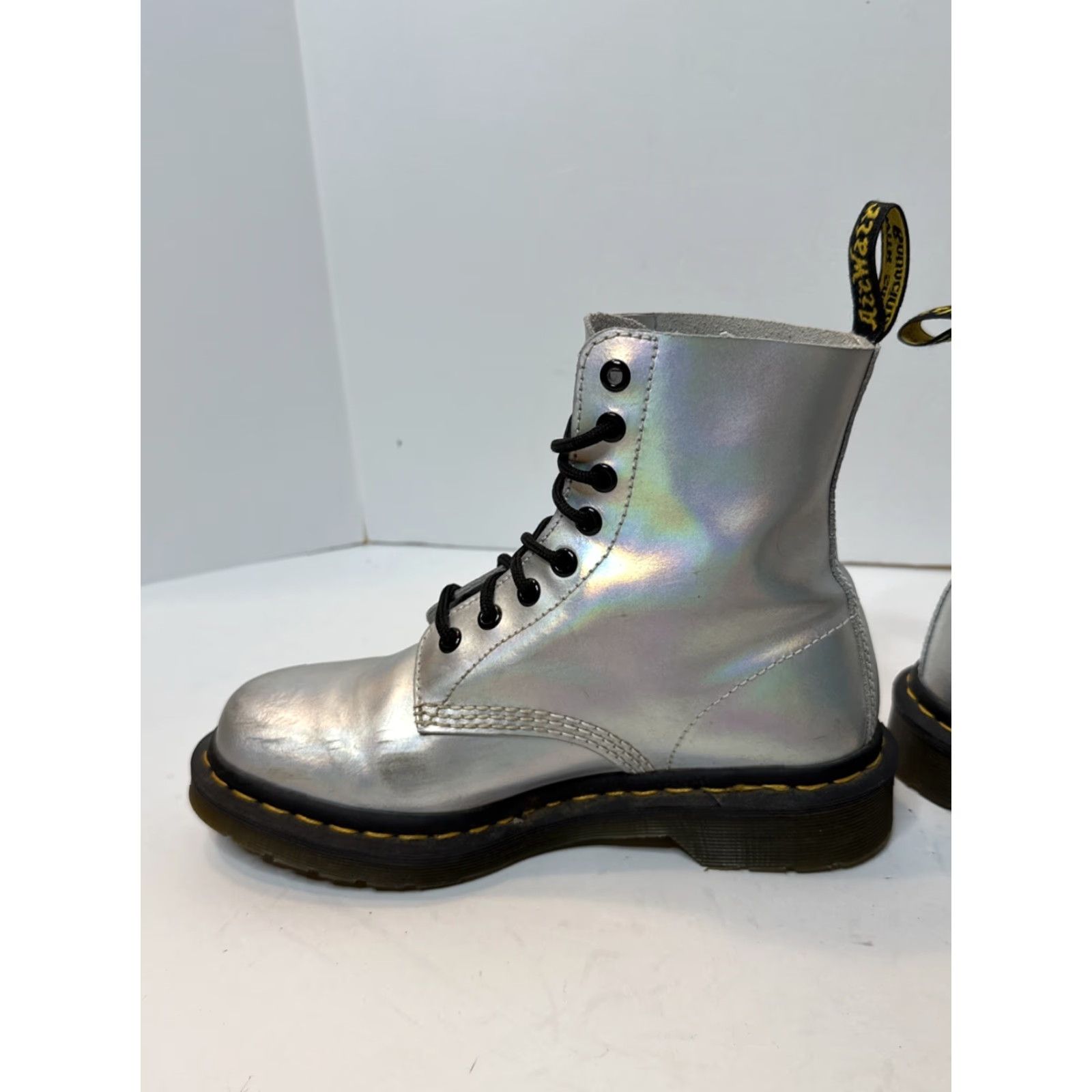 Dr. Martens Dr Martens Pascal Rs Silver Reflective Leather Ankle Boot Womens US Size 7 Size US 7 / IT 37 - 5 Thumbnail