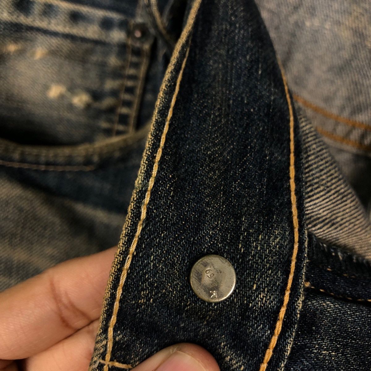 Levi's 🔥Rare Worn Rusty Big Hole Levi’s Distressed Jeans Denim Size US 36 / EU 52 - 21 Thumbnail