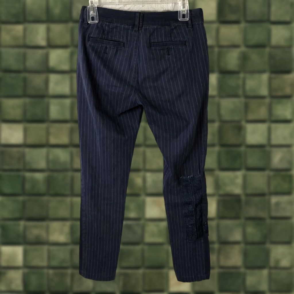 Vintage Pilcro And The Letterpress Pants Womens 25 Blue Pinstripe Hyphen Chino 2010 Y2K Size 42" / US 20 - 1 Thumbnail