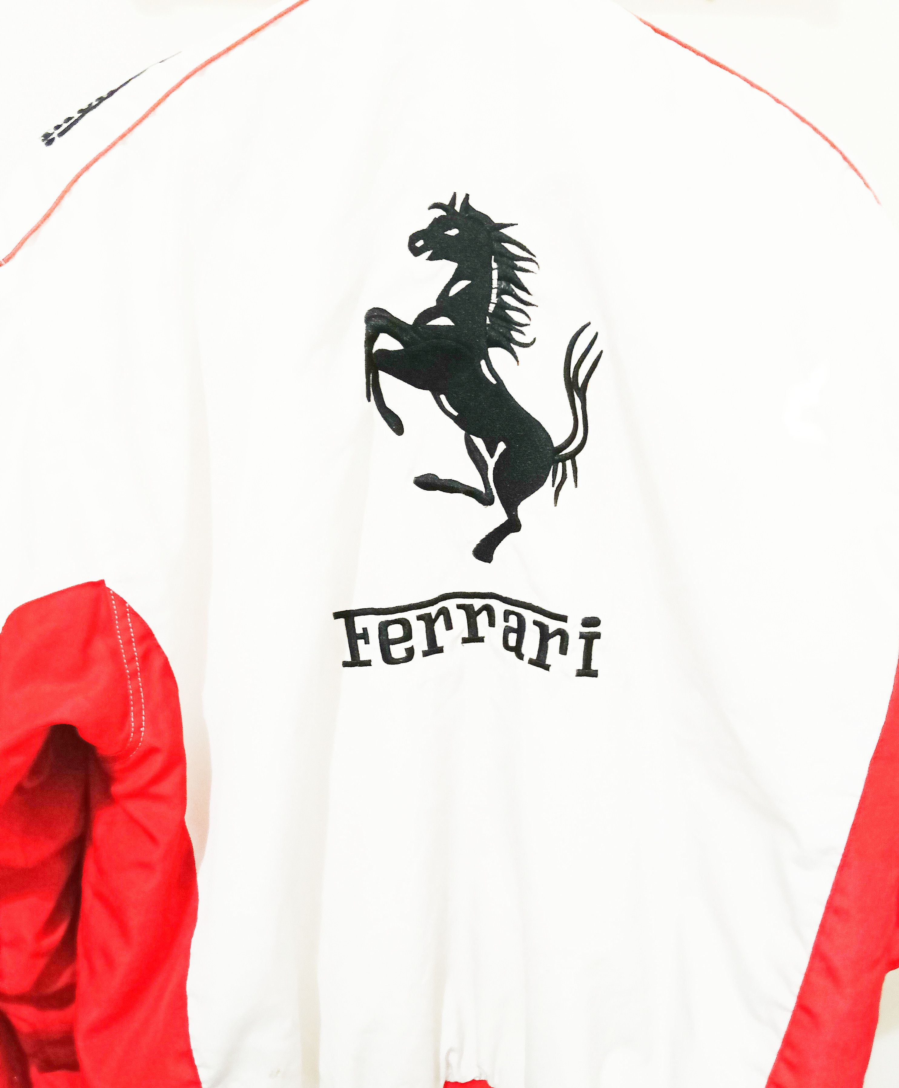 Ferrari F1 Italia late 90s Y2K Ferrari While Bomber Size XL / US 12-14 / IT 48-50 - 2 Thumbnail