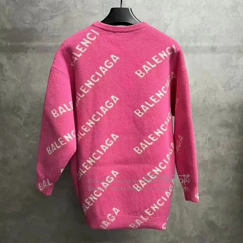 Balenciaga Balenciaga Pink Logo Print Crewneck Sweater. Size US S / EU 44-46 / 1 - 2 Thumbnail