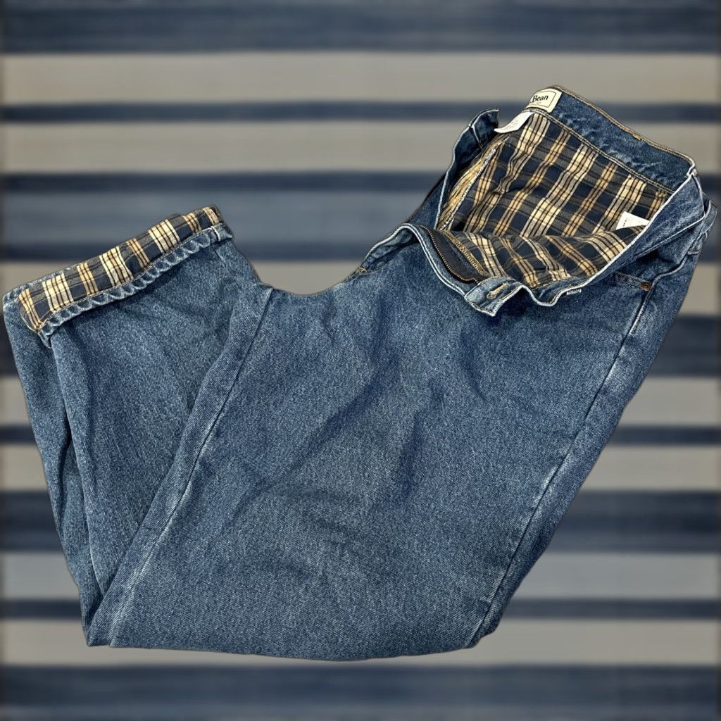 Vintage VINTAGE LL BEAN Flannel Lined Jeans Men 38x29 Blue Plaid 100% Cotton Relaxed Mid Rise Jeans Mens Size US 38 / EU 54 - 1 Thumbnail