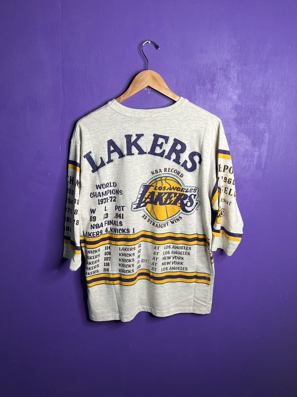 NBA × Vintage Vintage 90s Long Gone Los Angeles lakers AOP t-shirt Size US L / EU 52-54 / 3 - 2 Thumbnail