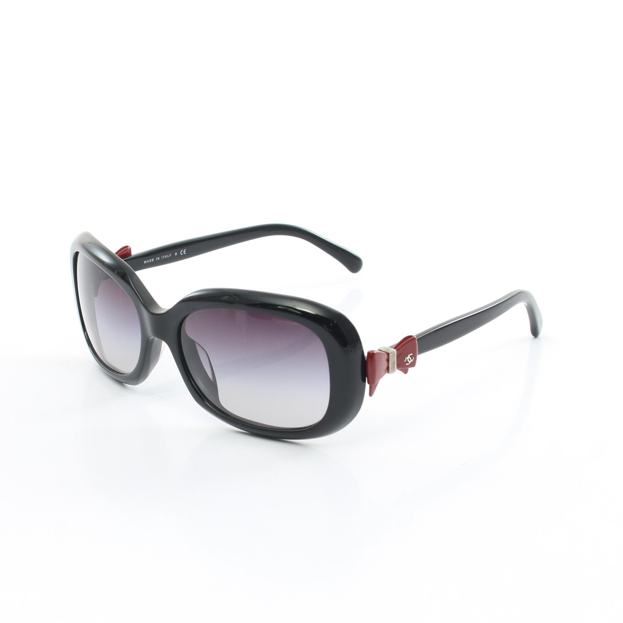 image of Chanel Coco Mark Ribbon Sunglasses Black, Women's