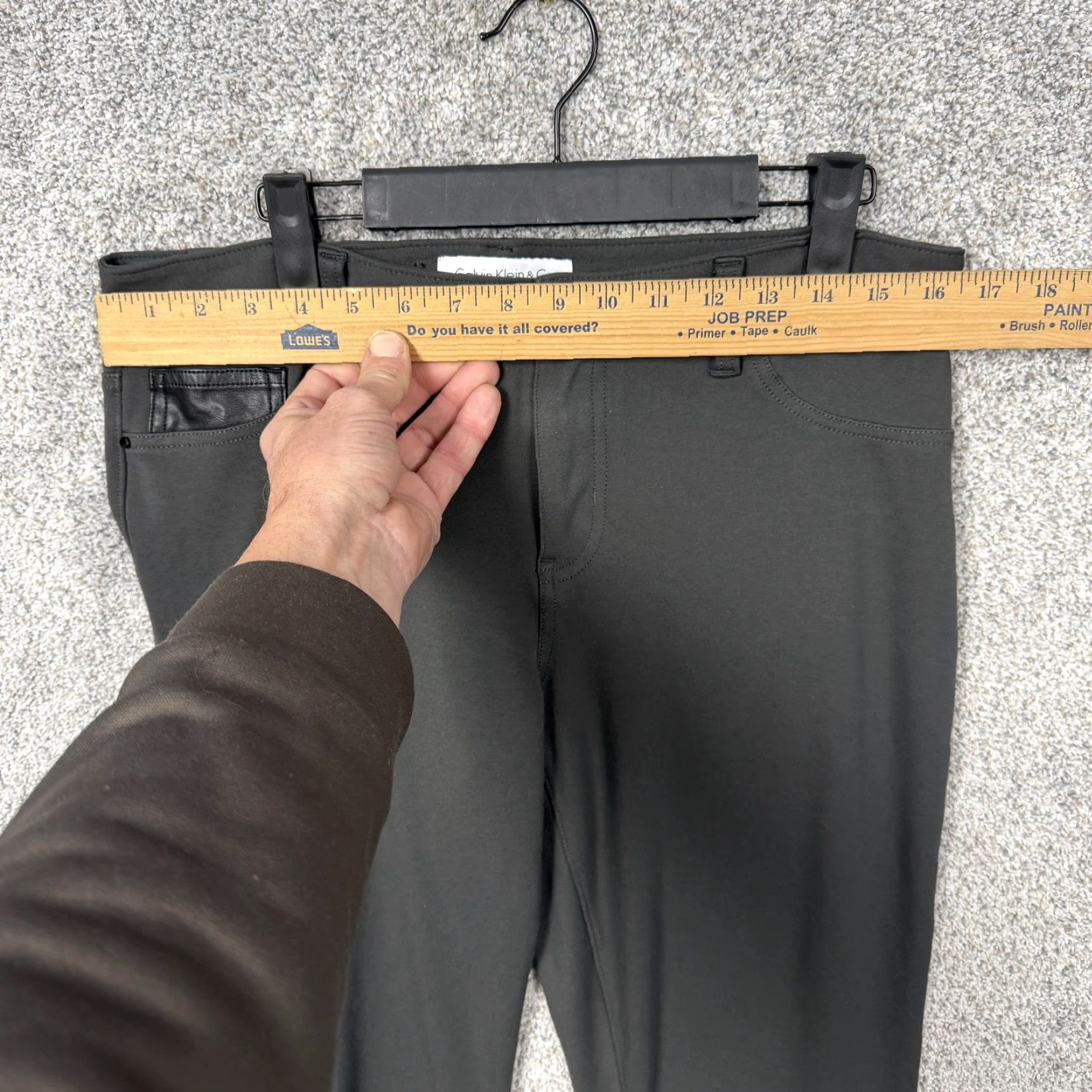 Calvin Klein Calvin Klein & Co Pants Womens 14 Gray Ponte Jegging Skinny Office Chic Slit Front Flat Front Pockets Stretch Size 36" / US 14 / IT 50 - 2 Thumbnail