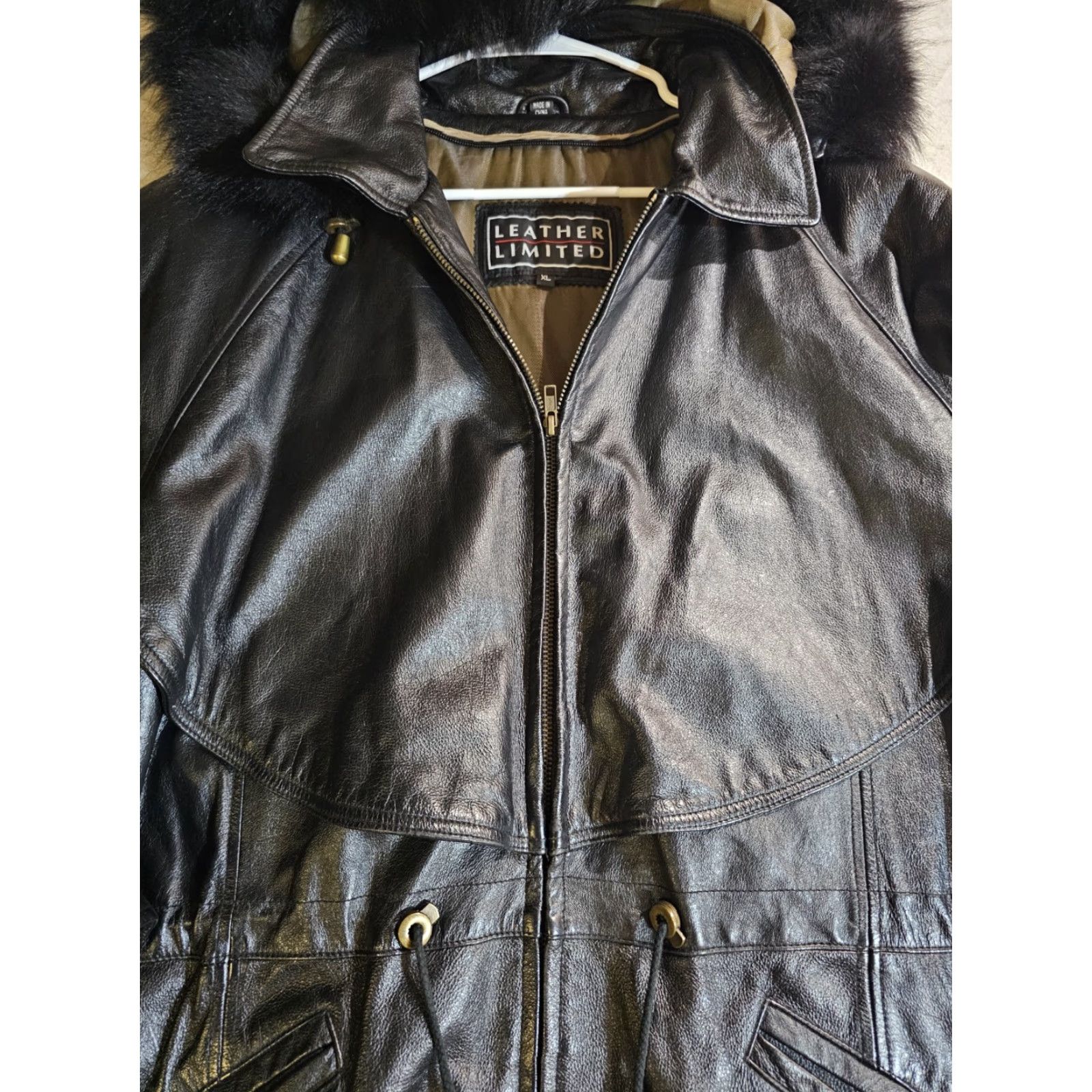 Vintage VINTAGE Leather Limited Black Leather Full Zip Coat w/ Fox Fur Collar Womens XL Coat Size XL / US 12-14 / IT 48-50 - 7 Thumbnail