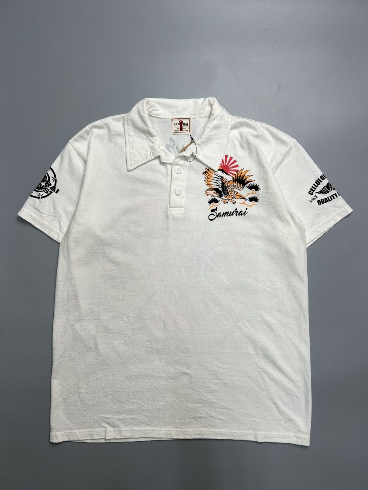 Samurai Jeans × Vintage Vintage Samurai Jeans 'Celluloid Pheonix' Polo Tshirts Size US L / EU 52-54 / 3 - 3 Thumbnail
