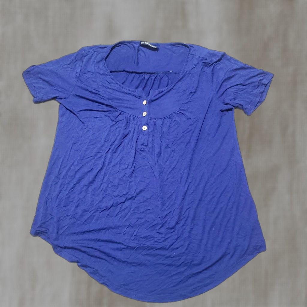 Vintage Sarin Mathews Shirt Women L Blue Short Sleeve T-Shirt 90s? Size L / US 10 / IT 46 - 1 Thumbnail