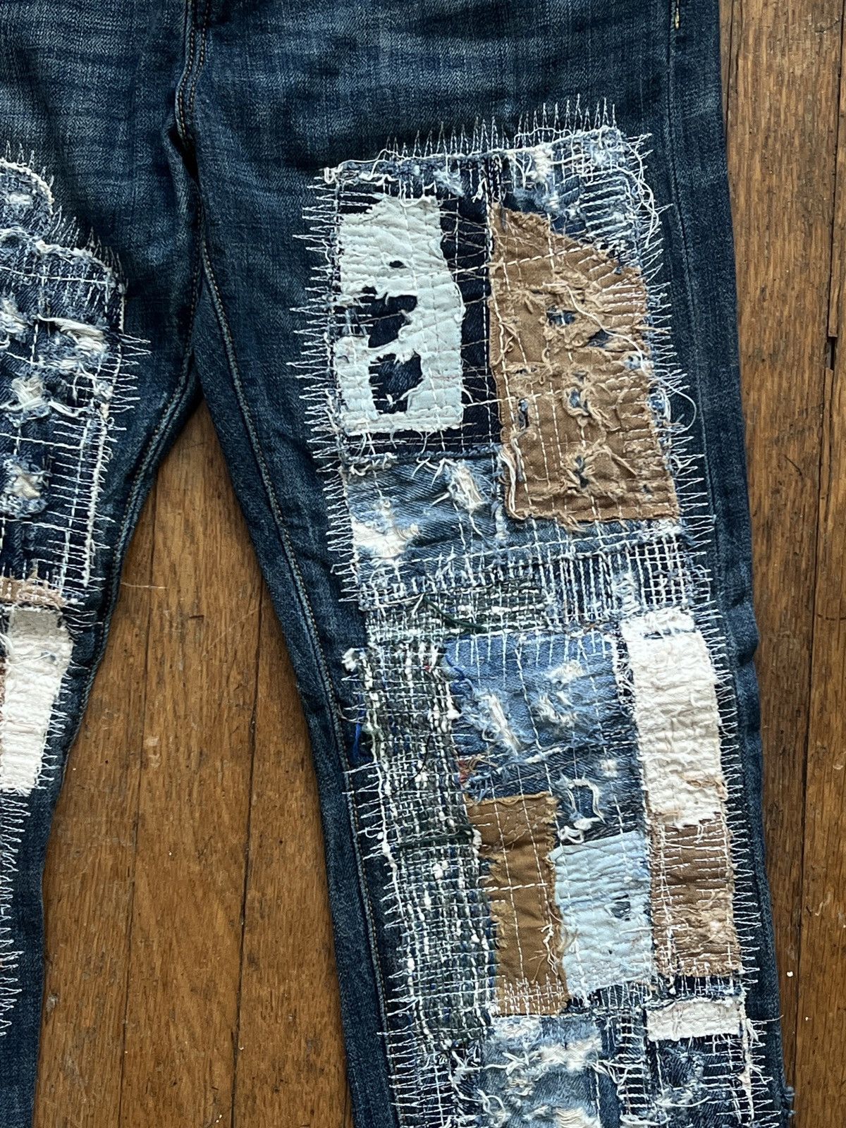 Vintage Custom Kapital Boro Style Denim Size US 29 - 2 Thumbnail